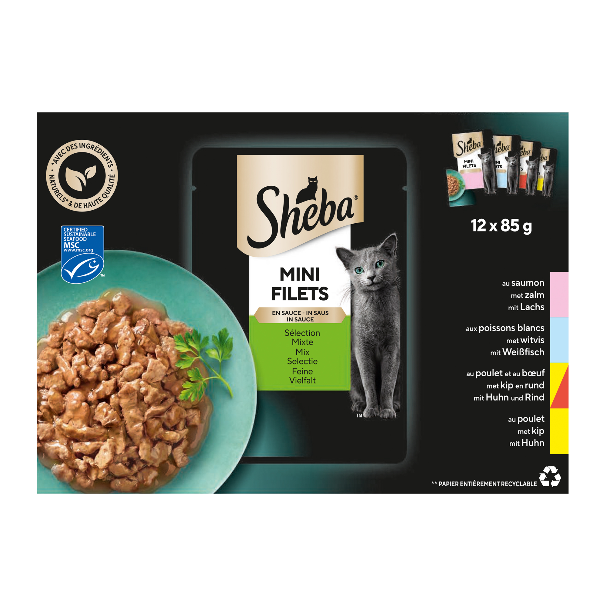 Sheba Selectie van de Chef mini-filets in saus - 24 x 85 gram