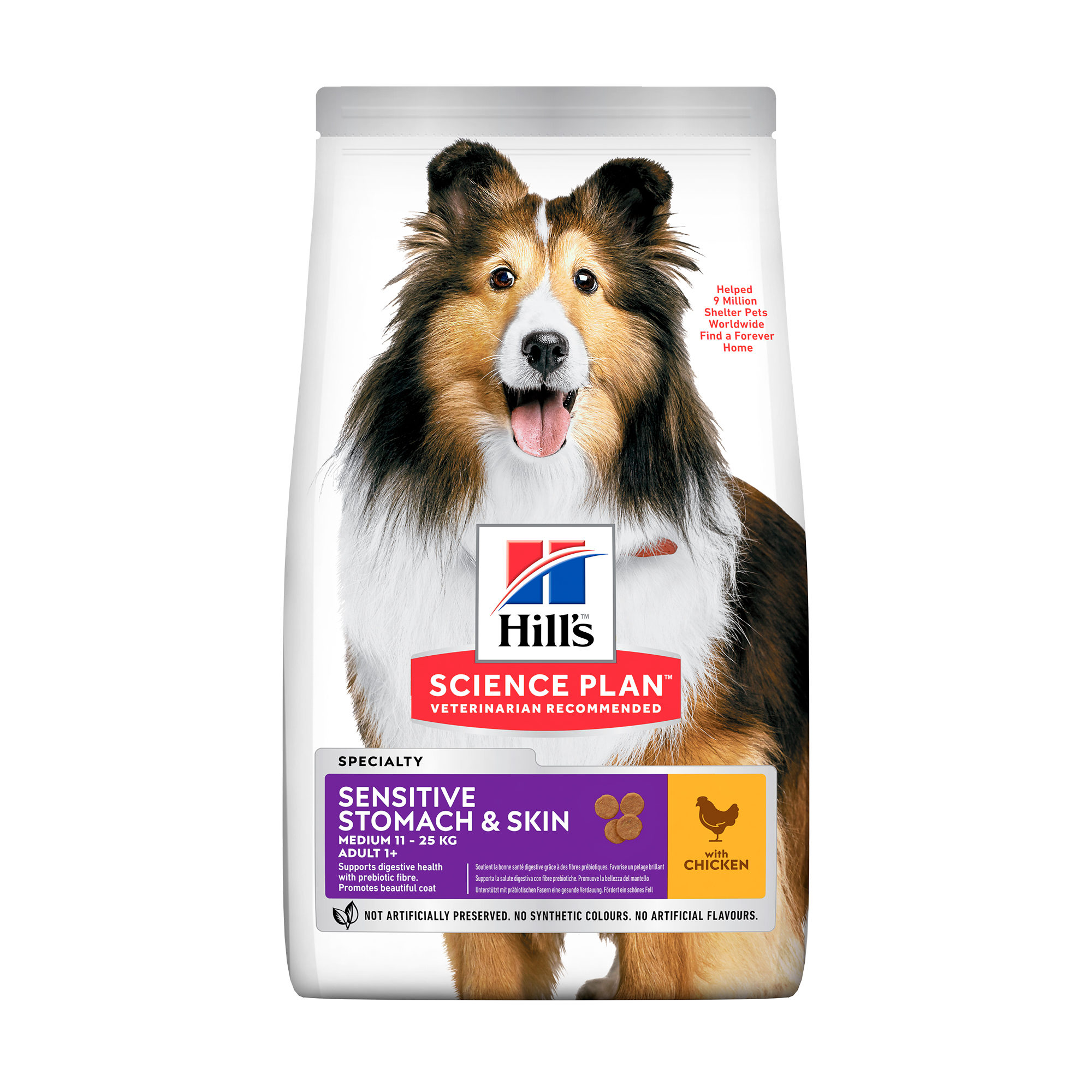 Hill's Science Plan - Volwassen gevoelige maag & huid - Medium - 14 kg