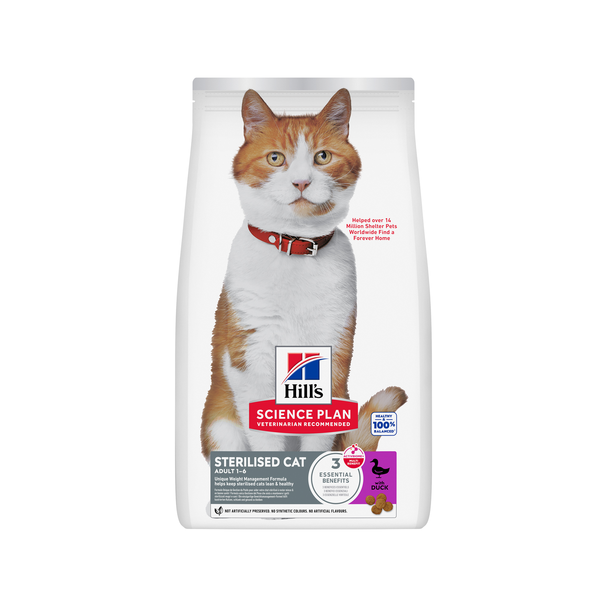 Hill's Science Plan gesteriliseerde kat - volwassen - eend - 10 kg