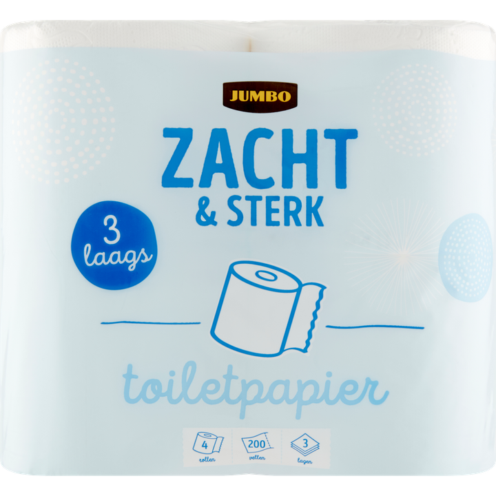 Jumbo Zacht & Sterk toiletpapier 3-laags - 4 rollen