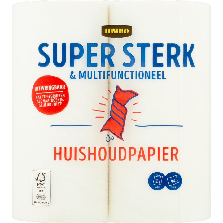 Jumbo huishoudpapier supersterk & multifunctioneel 2 rollen