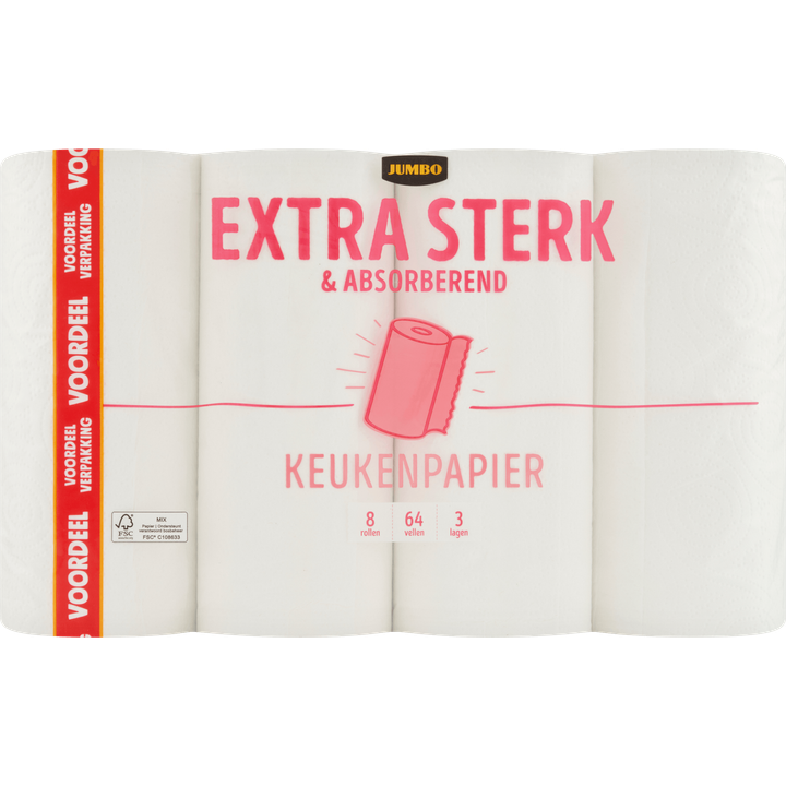 Jumbo Extra Sterk & Absorberend keukenpapier - 8 rollen