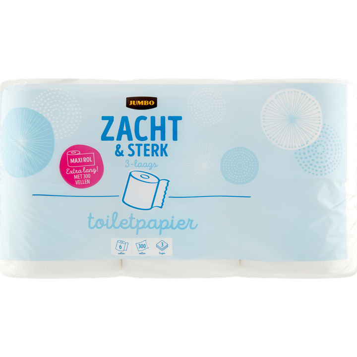 Jumbo Maxi Normaal zacht en sterk toiletpapier 3-laags - 6 rollen