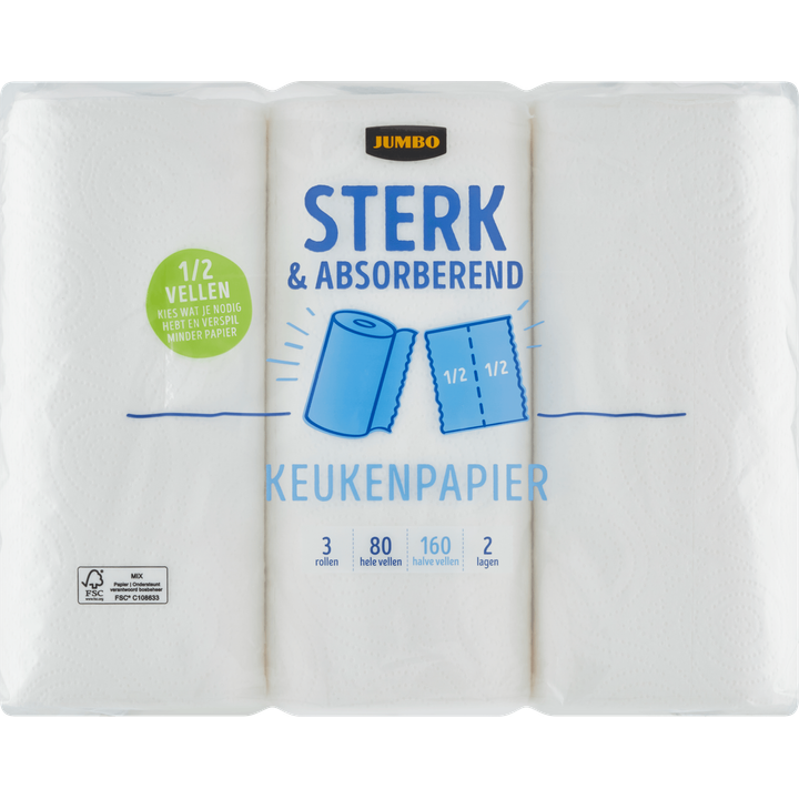 Jumbo Sterk & Absorberend keukenpapier - 3 rollen