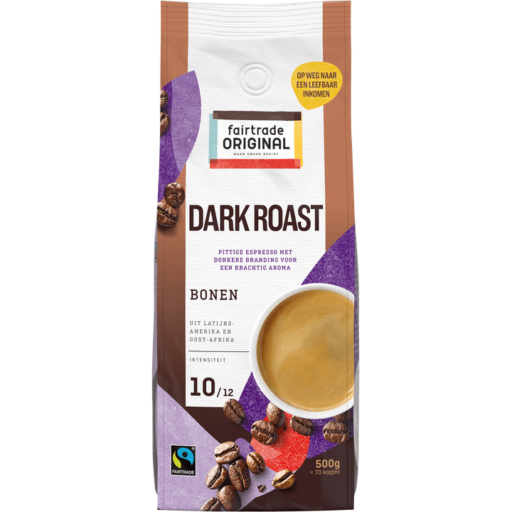 Fairtrade Original donker gebrande koffiebonen - 500 gram