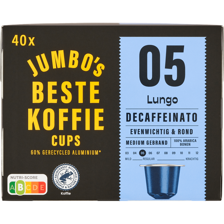 Jumbo Lungo Decaffeinato koffiecups - 40 stuks