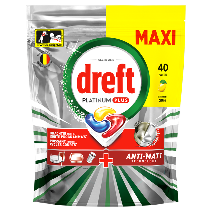 Dreft Platinum Plus citroen - 160 vaatwastabletten
