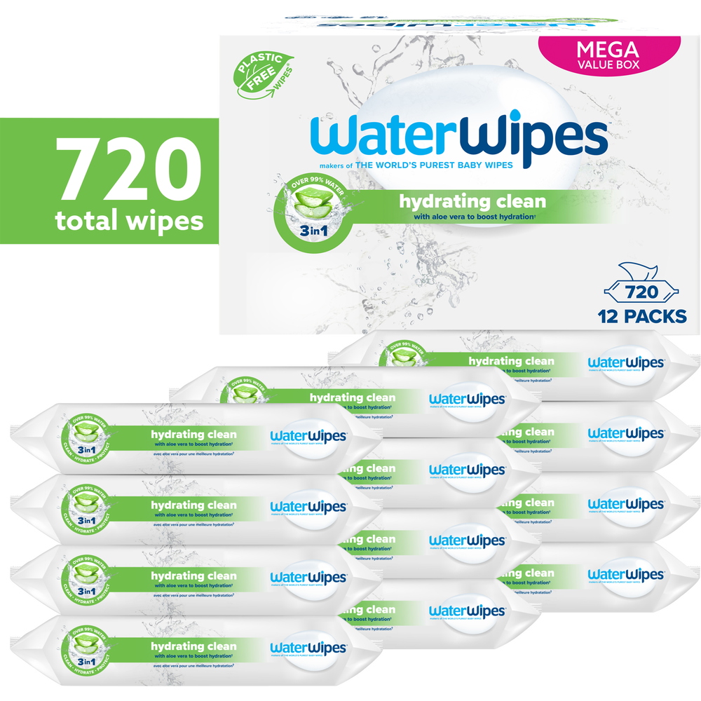 WaterWipes Hydrating Clean Billendoekjes 12x60 stuks