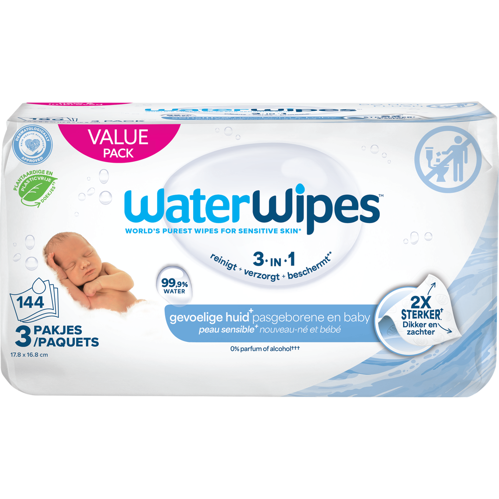 WaterWipes Billendoekjes 3x48 stuks