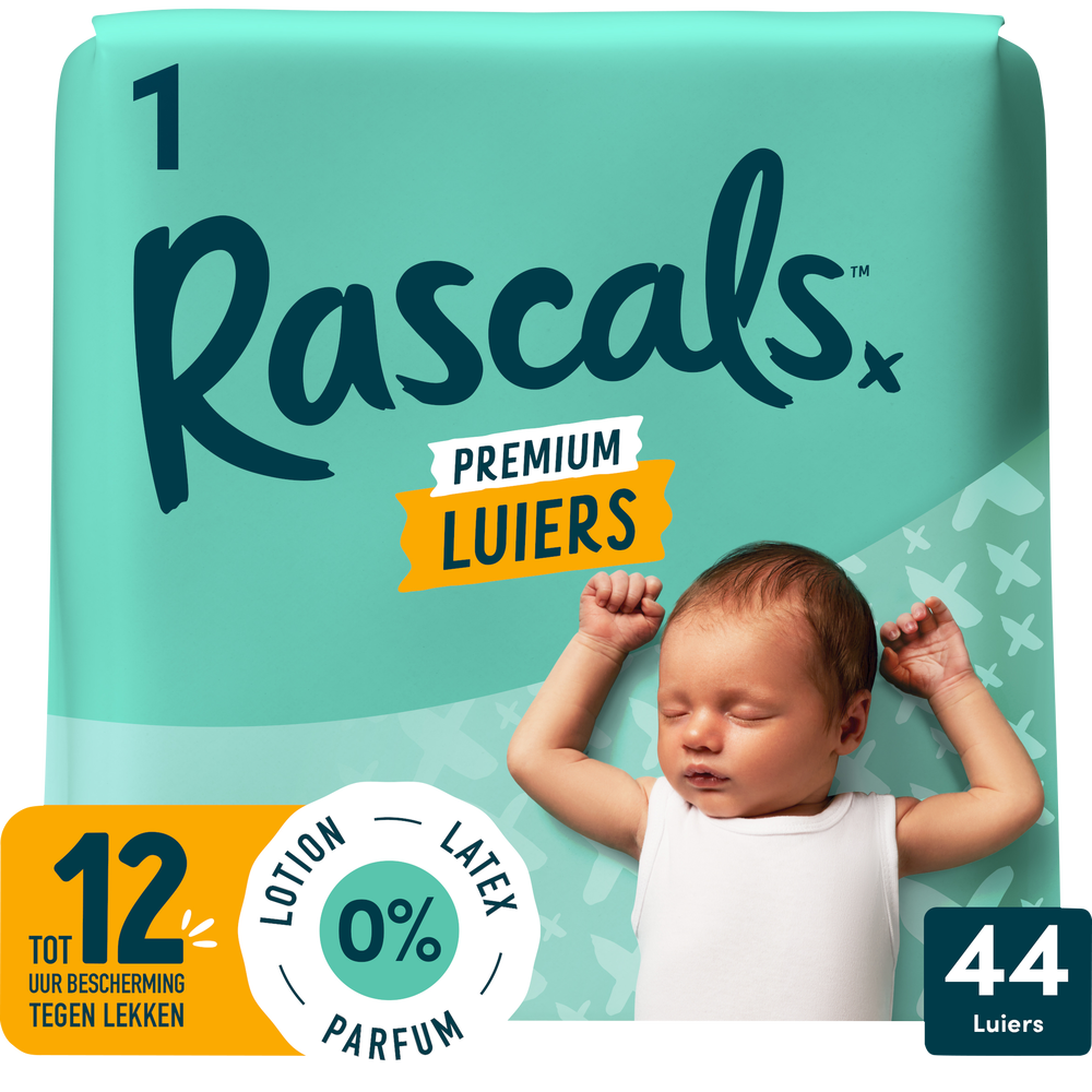 Rascal + Friends Premium luiers maat 1 - 44 stuks