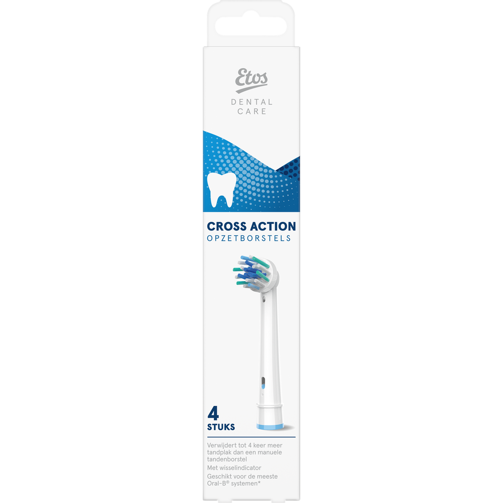 Etos CrossAction opzetborstels - 4 stuks