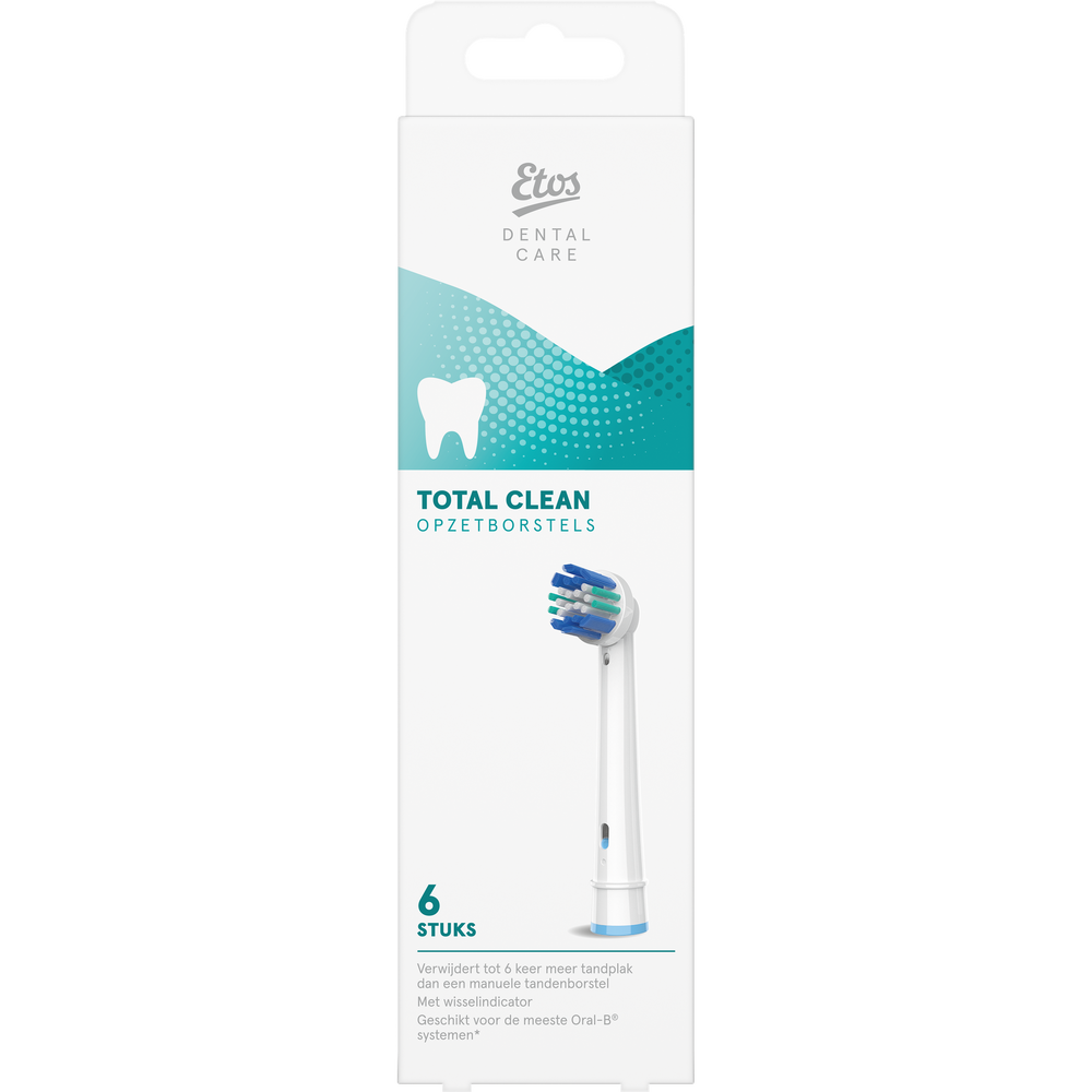 Etos Total Clean opzetborstels - 6 stuks