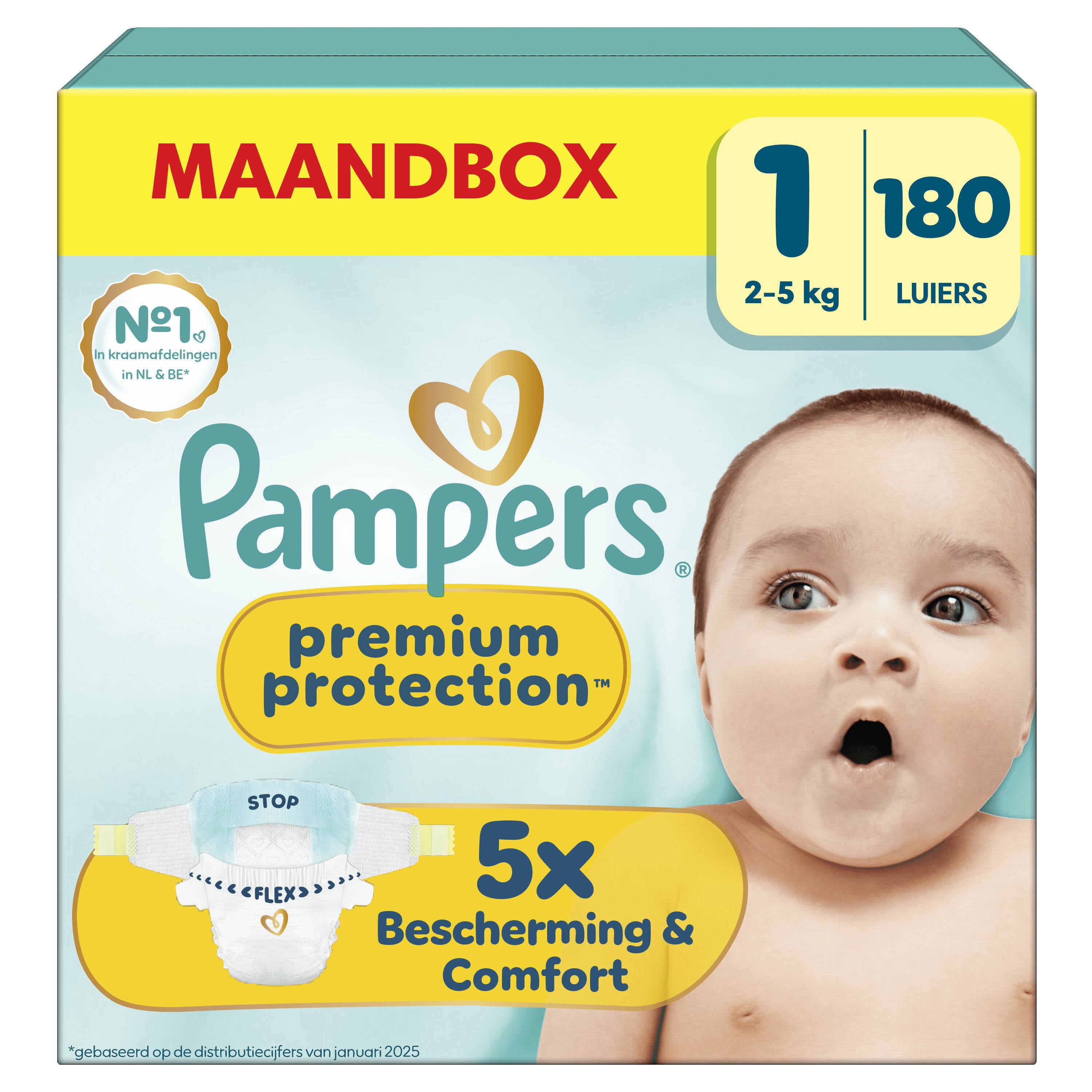 Pampers Premium Protection luiers maat 1 - 180 stuks