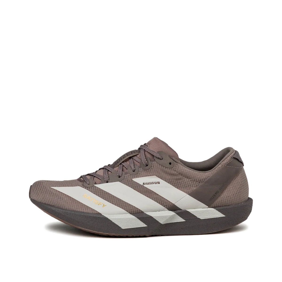 Adidas x Satisfy Adizero Adios "Earth / Pearl Metallic / Charcoal" | KH6682
