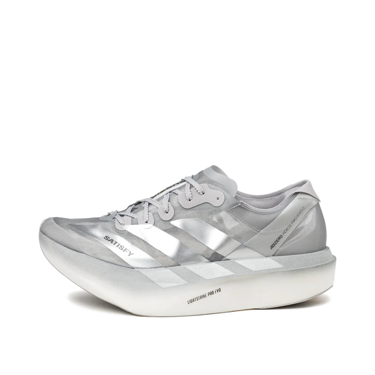 Adidas x Satisfy Adizero Adios Pro Evo 2 "Silver Metallic / Grey Two" | KH6636