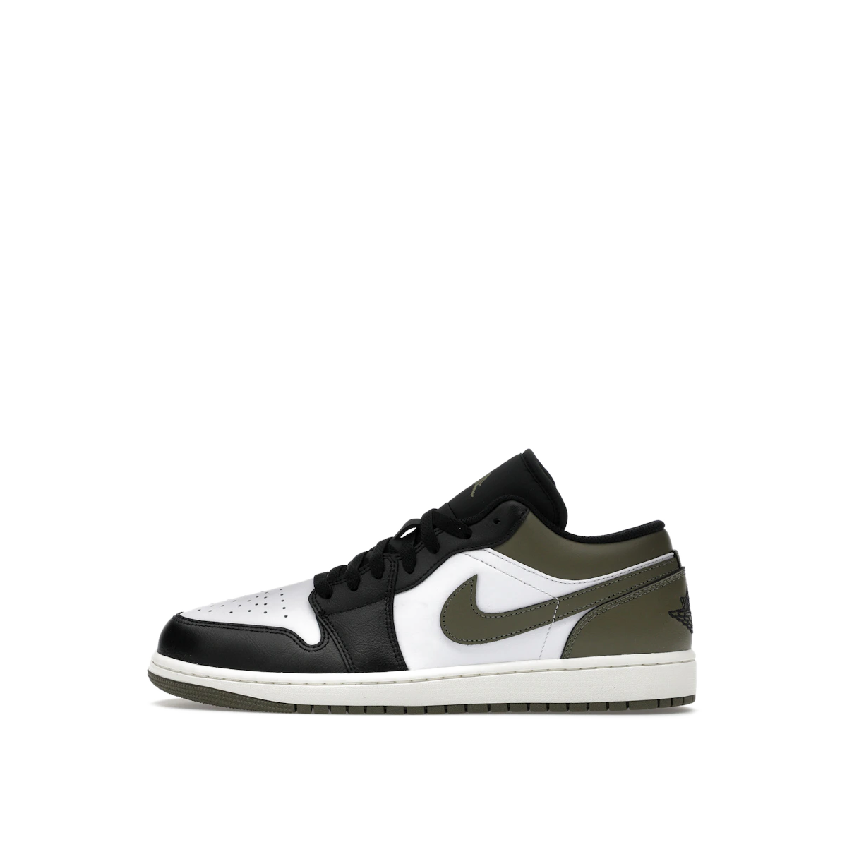 Air Jordan 1 Low "Black/White-Medium Olive" | 553558-092
