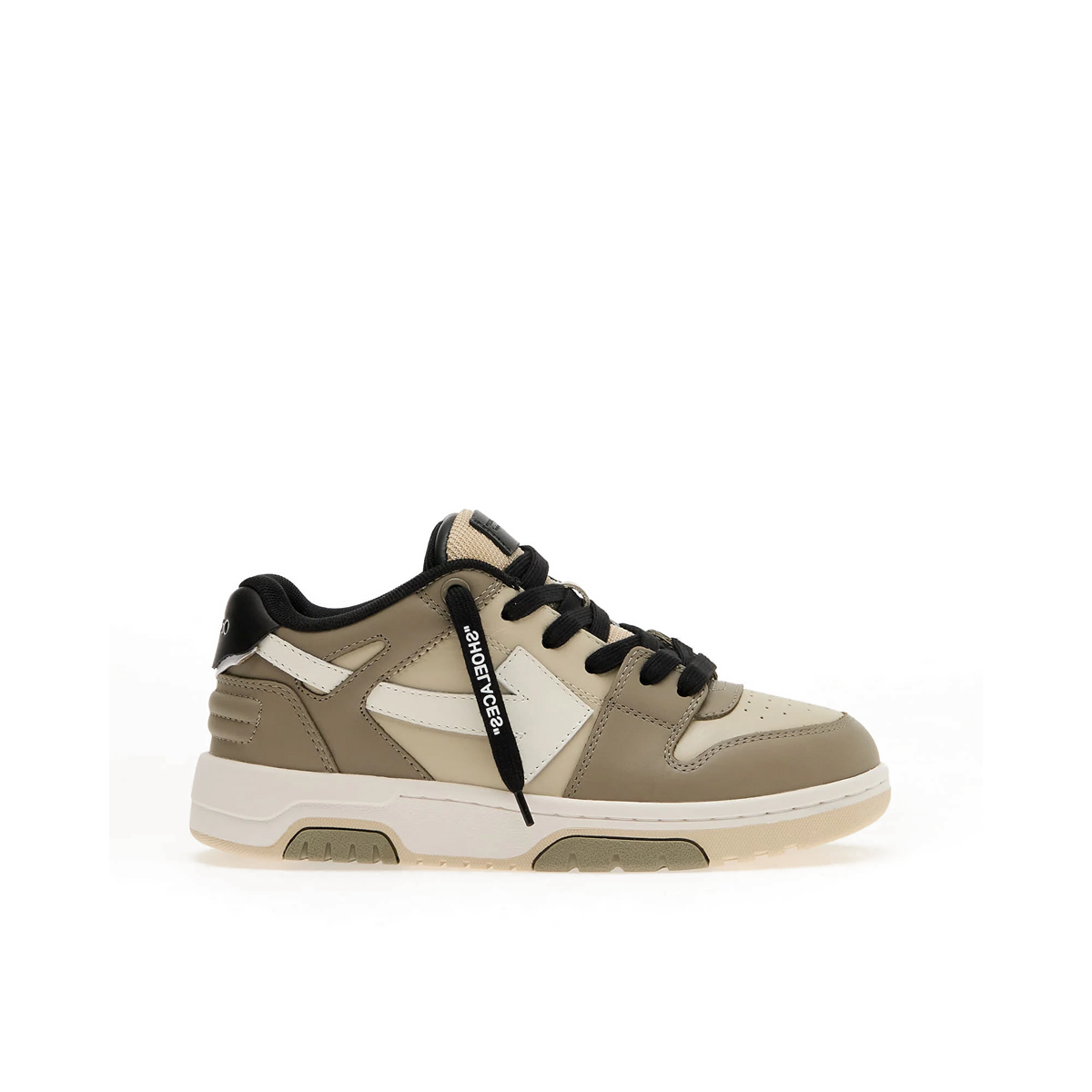 Off-White Out Of Office Kids "Olive Green Light Brown" | OBIA011S25LEA001546D