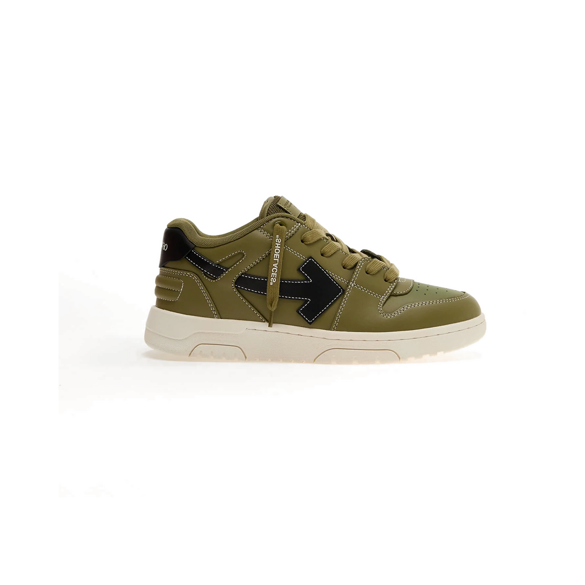 Off-White Out Of Office "Olive Green - Black" | OBIA011F24LEA0015410